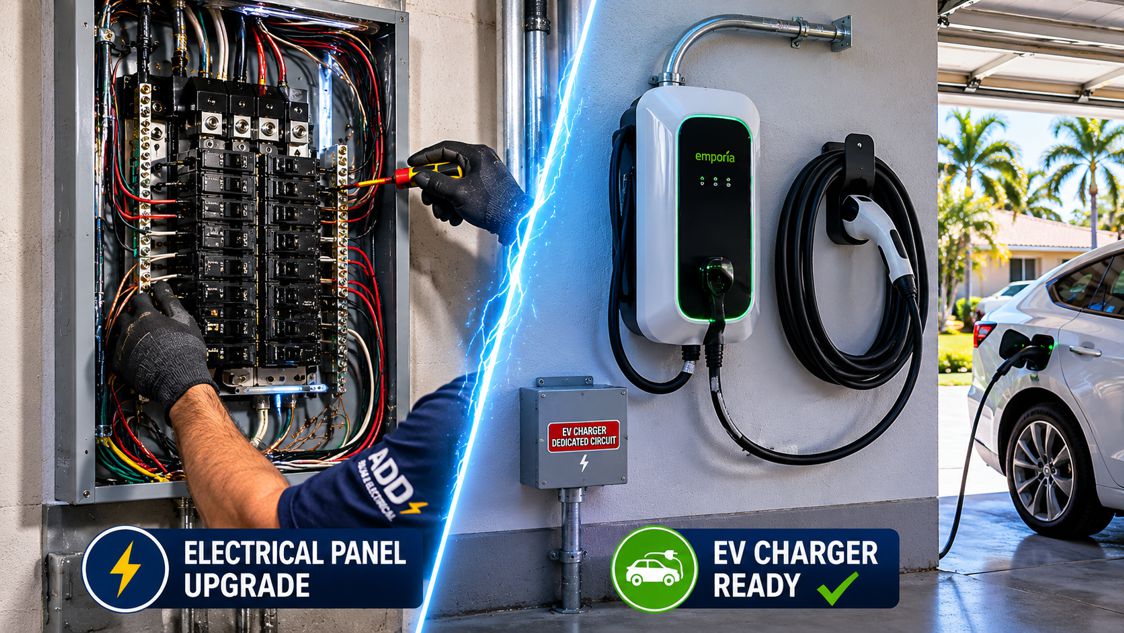 Electrical panel upgrade for EV charger